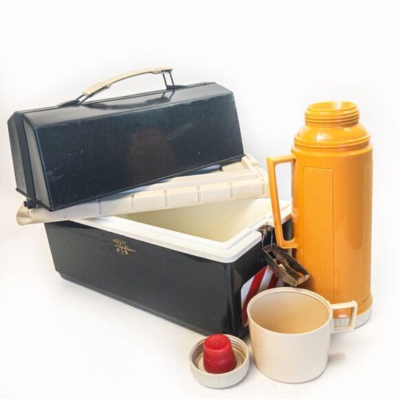VTG King Seely Thermos Cooler Box W/ Beverage Thermos - Picture 1 of 16